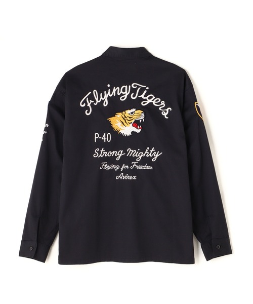 美品　アヴィレックス　 FLYING TIGERS TANKERS AVIREX シャツ MILITARY SHIRT ”FLYING TIGERS” / ミリタリー