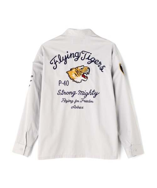 美品　アヴィレックス　 FLYING TIGERS TANKERS AVIREX シャツ MILITARY SHIRT ”FLYING TIGERS” / ミリタリー