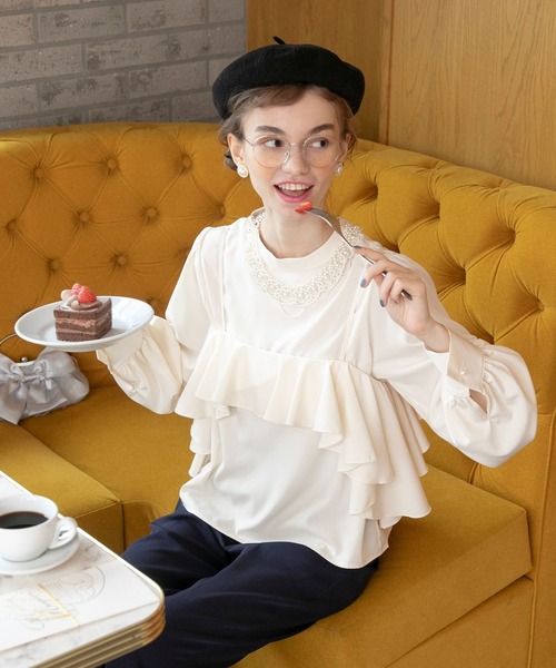 BONLECILL noir ブラウス シャツ 「BONLECILL noir」フリルビスチェ