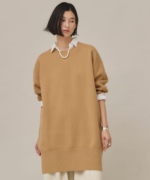 美品！Curensologyカレンソロジー リネンクルーネックニットチュニック Curensology(カレンソロジー)/リネンクルーネックニット