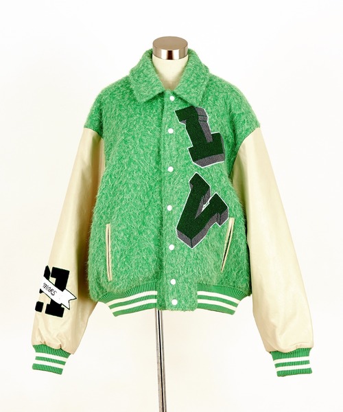 【最終価格】Champion ウール スタジャン 2005年 緑 ankoROCK スタジャン a.p.o.v. -ankoROCK's select- ボアファー