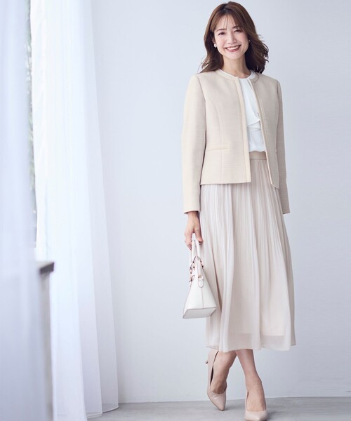 【極美品】即日発送☆anySiS☆リップルボーダーノーカラージャケット＆スカート any SiS ジャケット ノーカラージャケット リップルボーダー