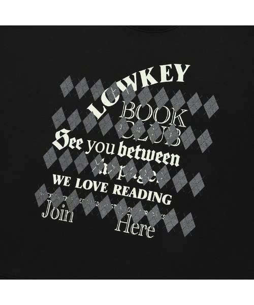 ★KIRSH★ Lowkey Book Club Argyle Pattern Sweatshirt White LOWKEY BOOK CLUB ARGYLE PATTERN SWEATSHIRT [WHITE] - KIRSH