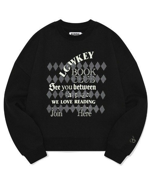 トレーナー スウェット KIRSH LOWKEY BOOK CLUB ARGYLE PATTERN