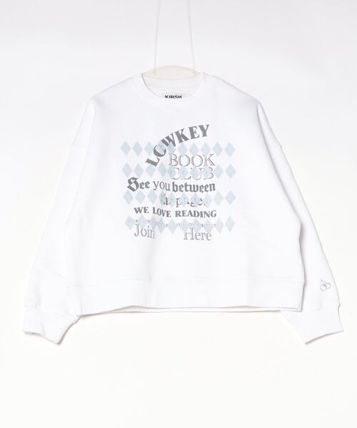 ★KIRSH★ Lowkey Book Club Argyle Pattern Sweatshirt Black KIRSH LOWKEY BOOK CLUB ARGYLE PATTERN SWEATSHIRT ローキー