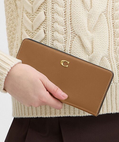 収納力抜群【Coach】スキニー レザーウォレット 長財布 COACH 財布 エッセンシャル スキニー ウォレット レディース