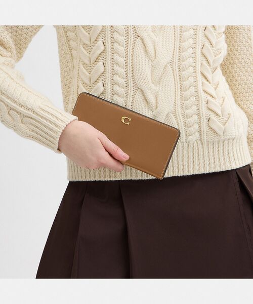 収納力抜群【Coach】スキニー レザーウォレット 長財布 COACH コーチ CH823 レザー スキニー ウォレット ブラック黒 長