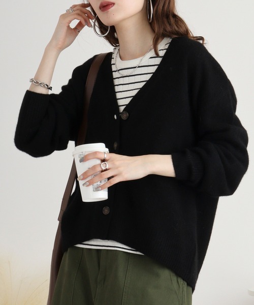 カーディガン Eglantine ヤク　Vネックカーディガン レディース EGLANTINE カーディガン Eglantine ヤク Vネックカーディガン
