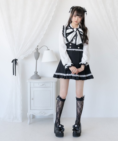 DearMyLove ブラウス シャツ レースフリルたっぷり上品ボウタイ DearMyLove ブラウス シャツ レースフリルたっぷり上品ボウタイ
