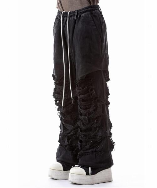 【A.F ARTEFACT 】デニムカーゴパンツ　サイズ1 A.F ARTEFACT EXTREME WIDE CARGO PANTS / FADED AGING & DAMAGE DENIM