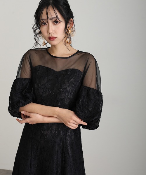 atlo オケージョンドレス　マタニティ　結婚式 atlo ドレス 結婚式 パーティードレス シンプルタイト袖あり