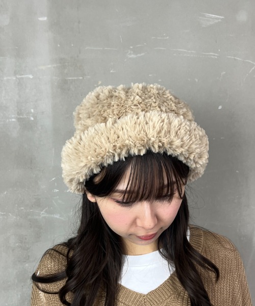 an meets zakka NEW YORKロゴ刺繍ダメージニット帽 / ニット