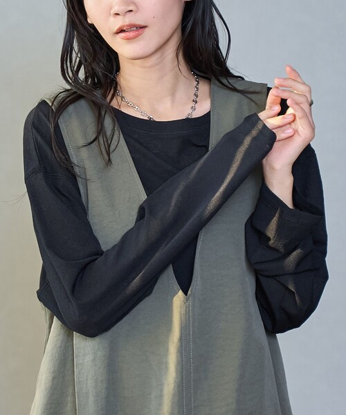 coen（コーエン） tシャツ スソラウンドシアープルオーバー レディース