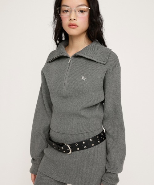【スライ】FRONT ZIP KNIT トップス SLY ニット セーター FRONT ZIP KNIT TOPS フロント ジップ
