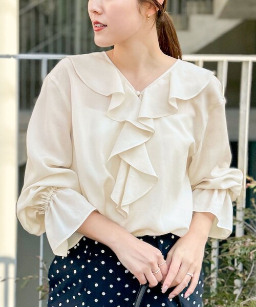 NOLLEY'S トロミトップス 新品 NOLLEY'S ブラウス シャツ 「追加」(CLASSY5月号掲載)ラッフル衿
