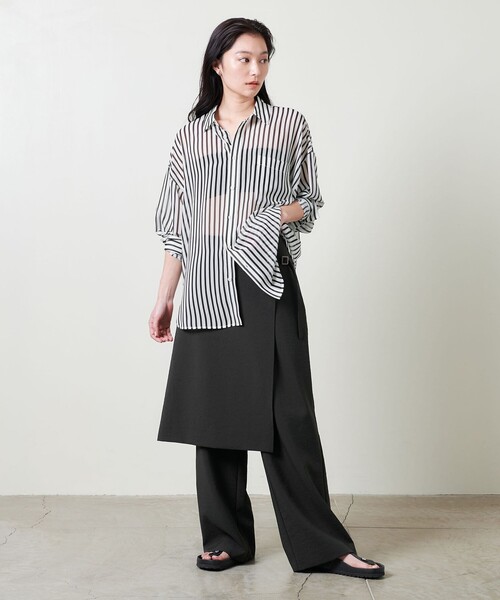 ブラウス シャツ 「MARW UNITED ARROWS」ストライプ シアー オーバーシャツ レディース MARW UNITED ARROWS ブラウス シャツ 「MARW ARROWS」ストライプ