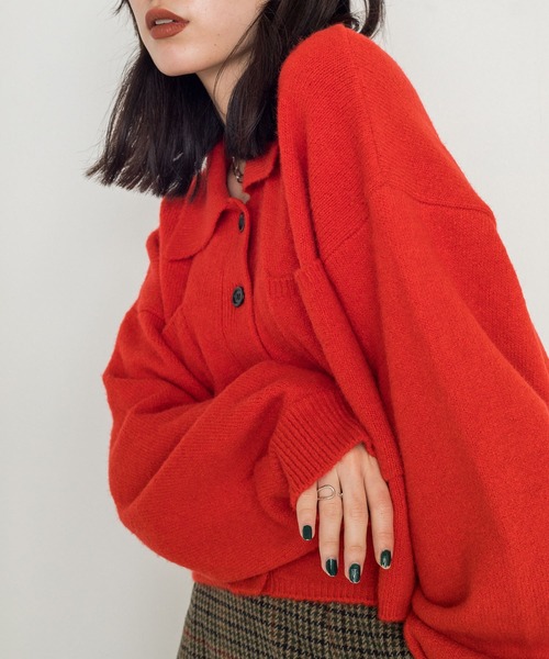 「w closet」 ニットカーディガン FREE キナリ レディース_画像3