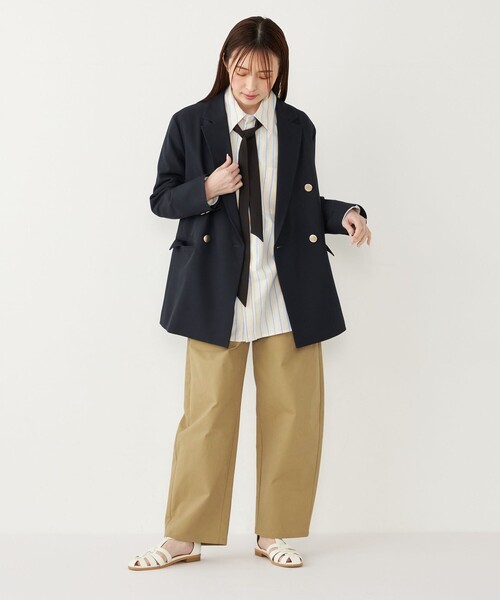 ネクタイ付きカラーシャツ【洗える】 フィント F i.n.t ネクタイ付きビッグカラーシャツ【洗える