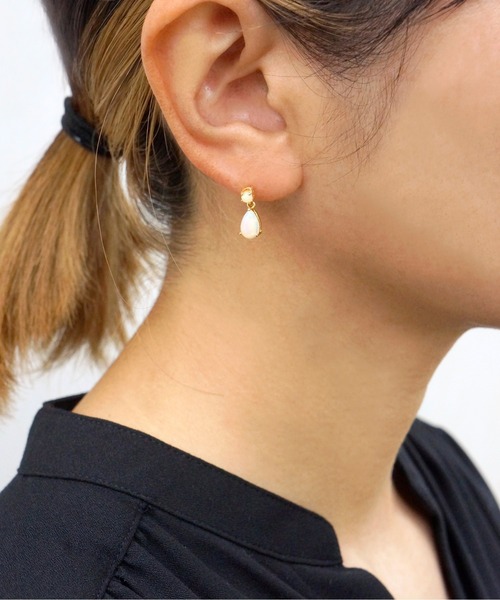 anq.（アンク） ピアス 「anq.」SV925・オパール ティアドロップピアス