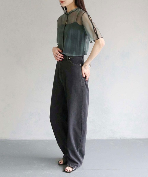 【人気】【完売品】シェリエ sheller シアーテールシャツ 2way cheriella tシャツ 「cheriella」WEB限定前後2WAY袖切替マーブル