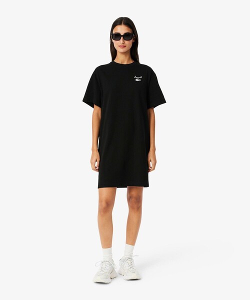 リラックススタイル♪【LACOSTE】オーバーサイズTシャツドレス LACOSTE ワンピース オーバーサイズTシャツドレス / : ZOZOTOWN