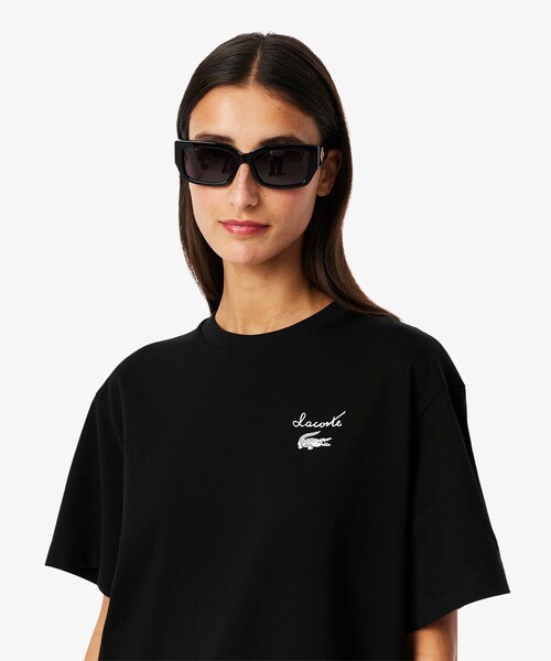 リラックススタイル♪【LACOSTE】オーバーサイズTシャツドレス LACOSTE ワンピース オーバーサイズTシャツドレス / : ZOZOTOWN