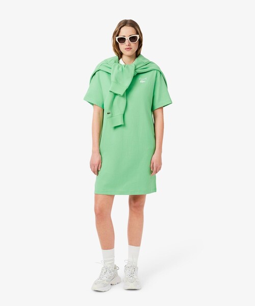 リラックススタイル♪【LACOSTE】オーバーサイズTシャツドレス LACOSTE ワンピース オーバーサイズTシャツドレス / : ZOZOTOWN