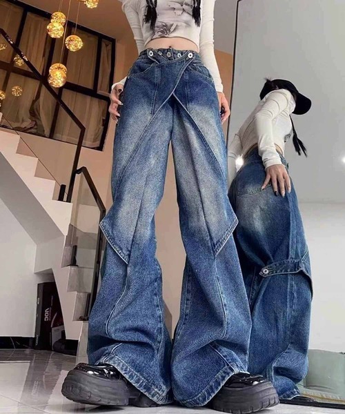 levi's505 panama boy★w31 リメイクデニムパンツ　フレア levi's505 panama boy☆w31 リメイクデニムパンツ フレア - メルカリ