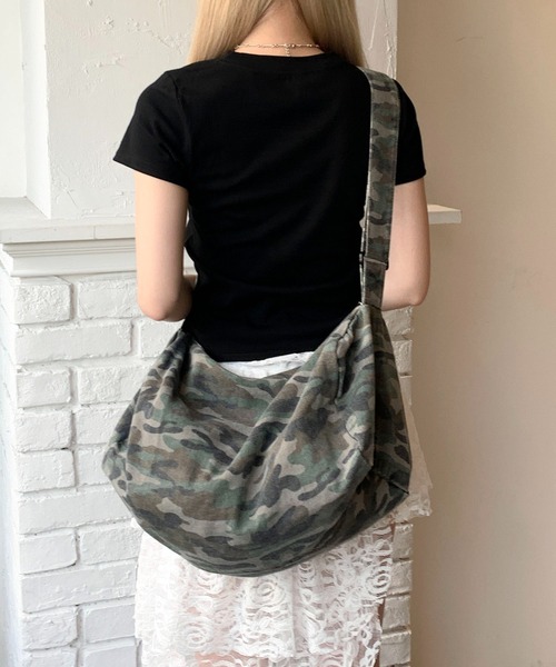 lilful ショルダーバッグ バッグ レオパード カモフラ 迷彩 キャンバス