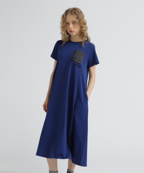 AVIREX（アヴィレックス） ワンピース 半袖 DENIM POCKET FLARE