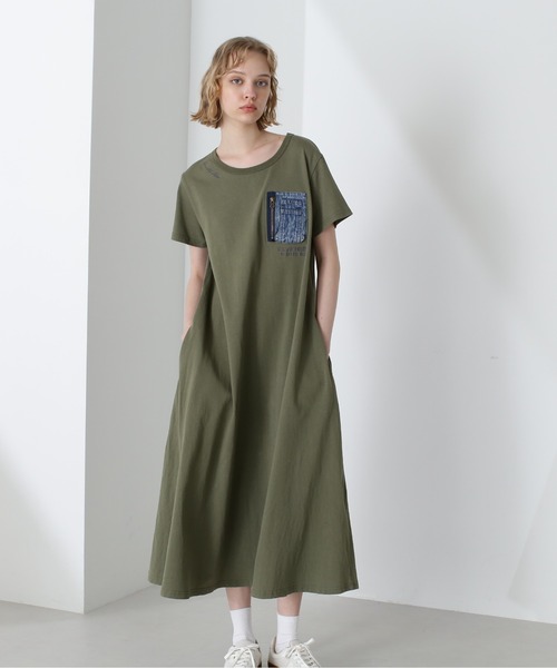 AVIREX（アヴィレックス） ワンピース 半袖 DENIM POCKET FLARE