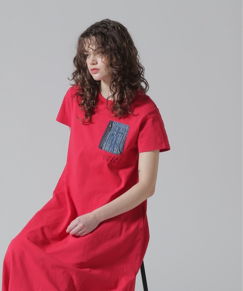 AVIREX（アヴィレックス） ワンピース DENIM POCKET FLARE ONEPICE