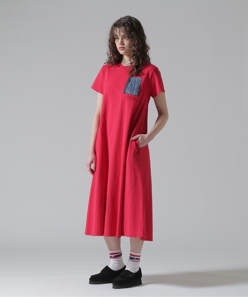 AVIREX（アヴィレックス） ワンピース 半袖 DENIM POCKET FLARE