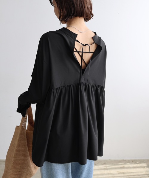 2WAYレースアップペプラムラッシュガード