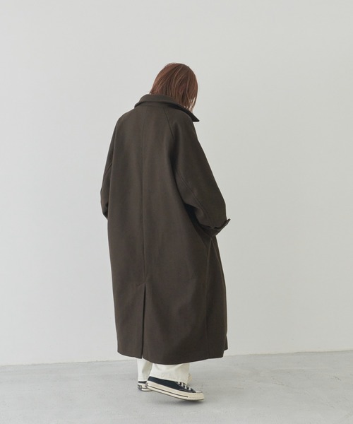 「flaner」 ステンカラーコート FREE ダークブラウン レディース_画像3