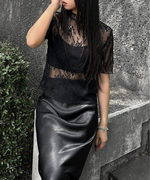 LVEU. tシャツ 「LVEU.」メロウレースシアートップス / トップス