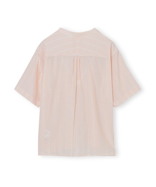 ブラウス シャツ GREY LABEL ストライプバンドカラー半袖シャツ レディース MACKINTOSH PHILOSOPHY ブラウス シャツ GREY LABEL ストライプ
