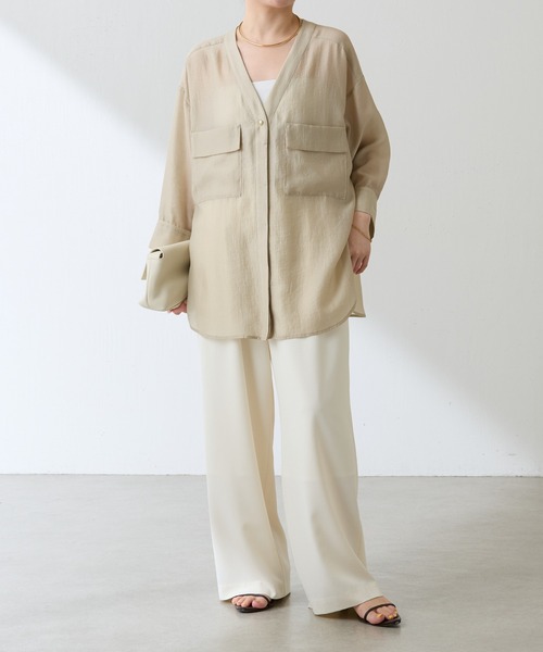COLLAGE GALLARDAGALANTE シアーシャツ COLLAGE GALLARDAGALANTE ブラウス シャツ 強撚シアーシャツ
