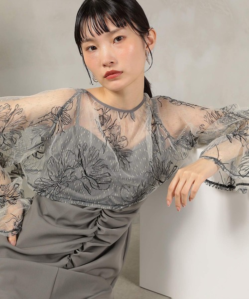 Kana パーティードレス ドレス フラワー レース ボレロ ギャザー