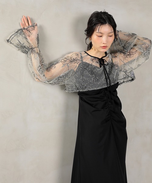 Kana ドレス フラワー レース ボレロ ギャザー ワンピース Kana ドレス フラワー レース ボレロ ギャザー ワンピース