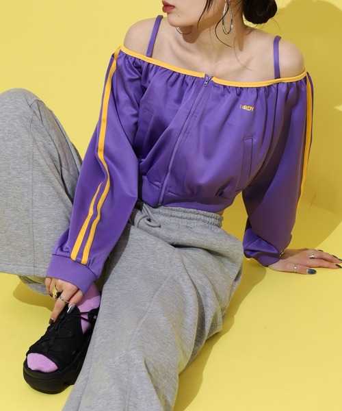★大人気★NERDY★オフショルダー トラックトップ★日本未入荷★ NERDY ジャージ オフショルダーニューヨークトラックトップ