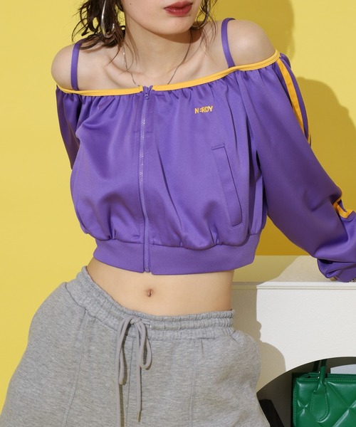 ★大人気★NERDY★オフショルダー トラックトップ★日本未入荷★ NERDY ジャージ オフショルダーニューヨークトラックトップ