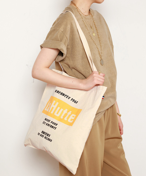 AP STUDIO 【La Hutte】AMIENS Logo tote bag La Hutte/ラ ユット】AMIENS Logo tote bag（トートバッグ）｜AP