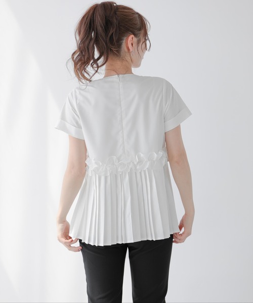 Fit more（フィットモア） ブラウス シャツ プリーツフリルシャツ袖