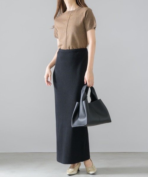 「NEUNA」 ニットスカート SMALL グレイッシュベージュ レディース_画像7