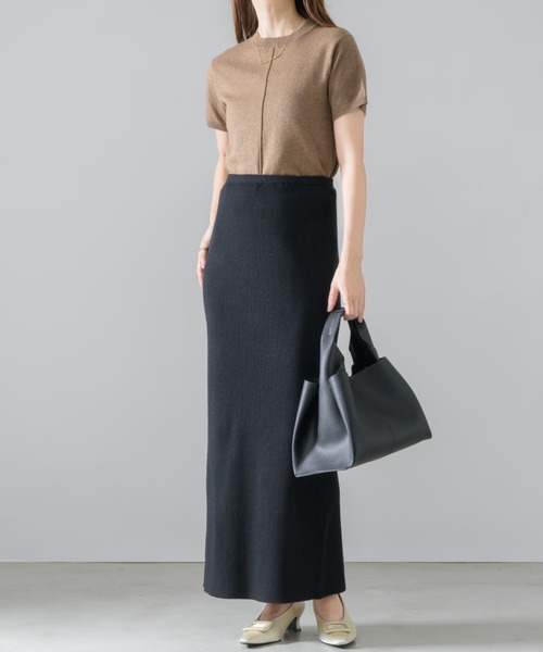 「NEUNA」 ニットスカート SMALL グレイッシュベージュ レディース_画像9