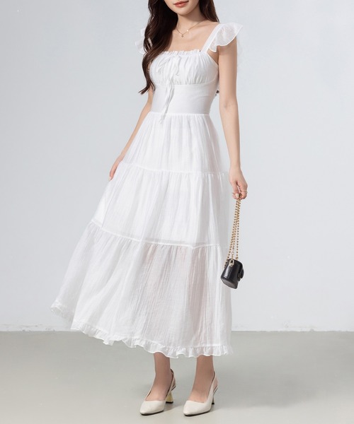 DAY CLOSET ワンピース 夏 半袖 レディース きれいめシャーリング