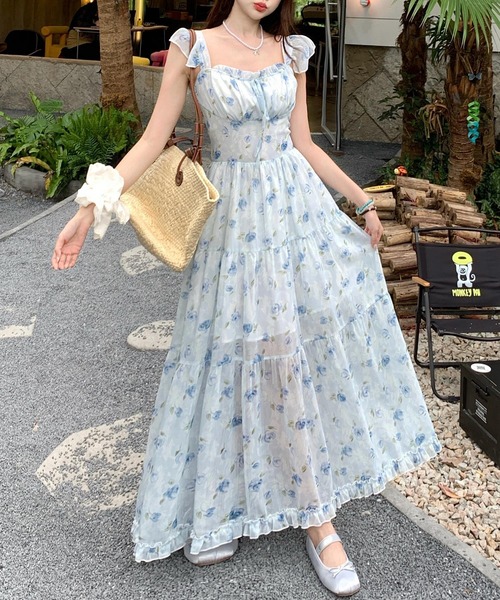 DAY CLOSET ワンピース 夏 半袖 レディース きれいめシャーリング