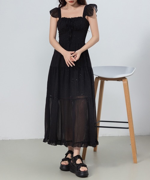 DAY CLOSET ワンピース 夏 半袖 レディース きれいめシャーリング