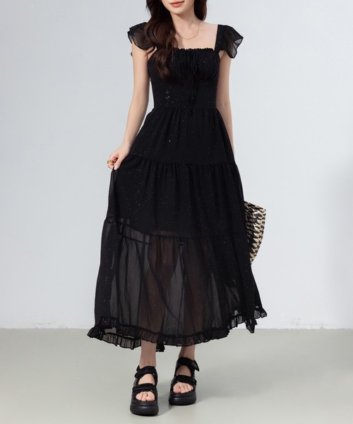 DAY CLOSET ワンピース 夏 半袖 レディース きれいめシャーリング